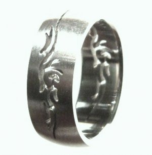 Tribal Laser Cut  Stainless Steel Ring SSR39