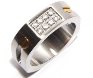 8mm CZ  Stainless Steel Ring SR2253 Sz 5.5 - 7 - 8