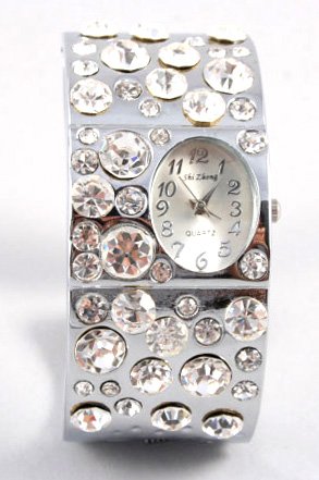 Iced Out Crystal Chunky Cuff Watch WW123