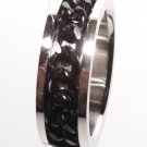 Black Chain Spinning Stainless Steel Ring SSR1167 Sz 9 Black Chain Spinning Stainless Steel Ring SSR1167 Sz 9