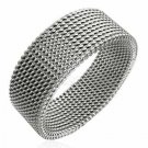 Unisex 8mm Flexisble MESH Stainless Steel Band Ring SSR527 Sz 8 or 9
