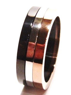 Unisex Copper Black Stainless Steel Ring SSR1026