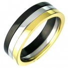 Black Gold Silver Stainless Steel Ring SSR2295 Black Gold Silver Stainless Steel Ring SSR2295