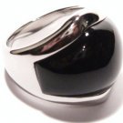 Chunky Black Onyx Stainless Steel Ring SSR1442 Sz 7