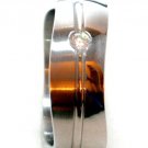 Unisex CZ Wavy Shape Stainless Steel Ring SSR25 Unisex CZ Wavy Shape Stainless Steel Ring SSR25