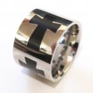 15mm Unisex Black Cross Stainless Steel Ring SSR1971 Sz 7.5 15mm Unisex Black Cross Stainless Steel Ring SSR1971 Sz 7.5