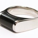 Black Onyx High Polish Unisex Stainless Steel Ring SSR1004