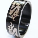 Unisex High Gloss Black Stainless Steel Dragon Ring SSR519