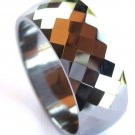 8mm High Polish Faceted Tungsten Carbide Ring TU3044 8mm High Polish Faceted Tungsten Carbide Ring TU3044