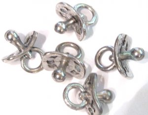 5 Adorable Baby Pacifier Pewter Charms Wholesale Lot