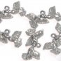 5 Peace Dove with Heart Pewter Charms Wholesale Lot