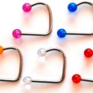 5 Assorted Colors 5mm UV Ball Lip Loop Labret Wholesale Lot BJ132 5 Assorted Colors 5mm UV Ball Lip Loop Labret Wholesale Lot BJ132