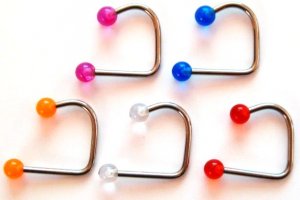 5 Assorted Colors 5mm UV Ball Lip Loop Labret Wholesale Lot BJ132