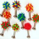 4 Assorted Multicolor Koosh Ball Lip Chin Labret Wholesale Lot BJ128