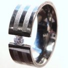 Floating CZ Stainless Steel Ring SSR27, Size 8, 10