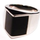 Black Onyx Stainless Steel Chunky Statement Ring SSR1493 Sz 7 Black Onyx Stainless Steel Chunky Statement Ring SSR1493 Sz 7