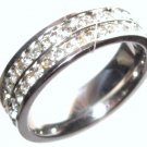 CZ Double Row Stainless Steel Eternity Ring  SSR1576 Sz 6