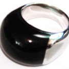 Chunky Black Onyx Stainless Steel Statement Ring SSR1776 Sz 10, 11