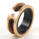 Unisex Black and Rose Gold CZ Stainless Steel Ring SSR4010 Unisex Black and Rose Gold CZ Stainless Steel Ring SSR4010