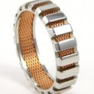 Unisex Exquisite Rose Gold Mesh 2 Tone Stainless Steel Ring SSR4300 Sz 8 Unisex Exquisite Rose Gold Mesh 2 Tone Stainless Steel Ring SSR4300 Sz 8
