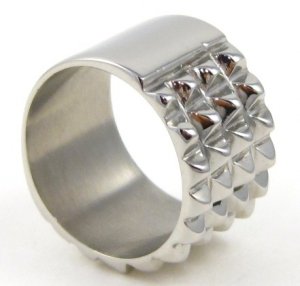 14mm Fit Spike Stainless Steel Bikers Ring SSR4451 Sz 6.5