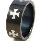 Iron Cross High Gloss Black Stainless Steel Ring SSR4594