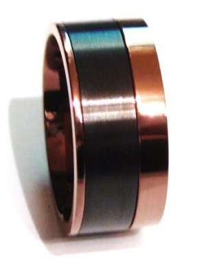 Copper Black Wide Stainless Steel Ring SSR4895 Sz 6, 7