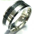 Black Carbon Fiber Stainless Steel Ring, SSR4911