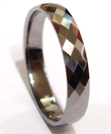 Multi Faceted Tungsten Carbide Ring TU3021 Sz 9