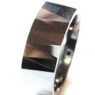 High Polish Multi Faceted Tungsten Carbide Ring TU3036 High Polish Multi Faceted Tungsten Carbide Ring TU3036