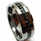 Black Carbon Fiber Tungsten Carbide Ring, TU3109