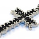 1.8" Jagged Edge Black Stainless Steel Cross Pendant with FREE 20" SS Ball Chain SSP3637 1.8" Jagged Edge Black Stainless Steel Cross Pendant with FREE 20" SS Ball Chain SSP3637