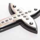 2 Tone Black Stainless Steel CZ Cross Pendant with FREE 20" SS Ball Chain SSP4379