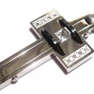 Stunning Stainless Steel Cross CZ Pendant with FREE 20" SS Ball Chain SSP6282