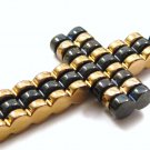 Two Tone Black Copper Stainless Steel Cross Pendant with FREE 20" SS Ball Chain SSP7142