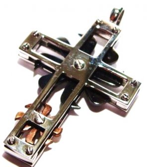 Spinning Blades Stainless Steel Cross Pendant with FREE 20" SS Ball Chain SSP7330