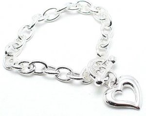 Hollow Heart Heavy Chain Toggle Charm Bracelet BR51