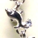 Reverse sterling silver dolphin crystal belly ring navel rings BJ19