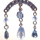 Vintage BLUE Crystal Chandelier Reverse Belly Navel Ring BJ04 Vintage BLUE Crystal Chandelier Reverse Belly Navel Ring BJ04