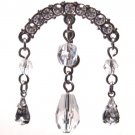 Vintage CLEAR Crystal Chandelier Reverse Belly Navel Ring BJ04