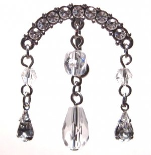 Vintage CLEAR Crystal Chandelier Reverse Belly Navel Ring BJ04