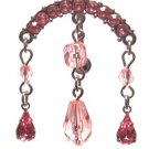 Vintage PINK Crystal Chandelier Reverse Belly Navel Ring BJ04