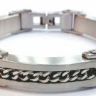 Black Carbon Fiber Chain Stainless Steel Bracelet SSB7839