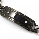 ID Plate CZ Screw Stainless Steel Bracelet SSB7349 ID Plate CZ Screw Stainless Steel Bracelet SSB7349