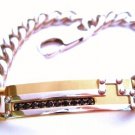 Black CZ Stainless Steel ID Bracelet SSB10161
