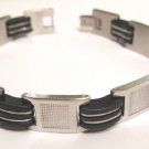 Black Rubber Stainless Steel Bracelet SSB23