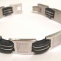 Black Rubber Stainless Steel Bracelet SSB23