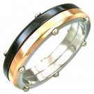 Unisex High Polish Black Gold Stainless Steel Ring with screws SSR2997 Unisex High Polish Black Gold Stainless Steel Ring with screws SSR2997
