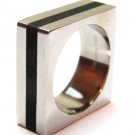 Black Resin Square Stainless Steel Statement Ring SSR1865