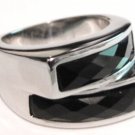 Black Onyx Chunky Stainless Steel Statement Ring SSR4950